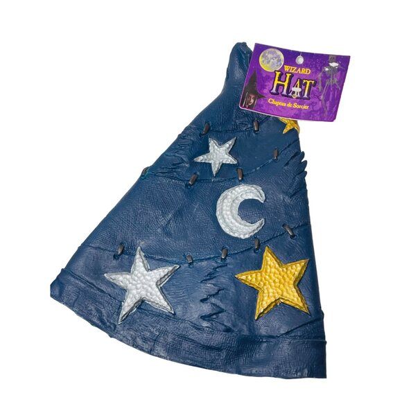 Wizard Hat Blue Stars & Moon Rubber Paper Magic Group Ages 5+ Halloween Vintage - Picture 11 of 14